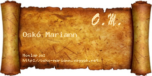 Oskó Mariann névjegykártya