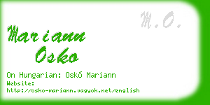 mariann osko business card